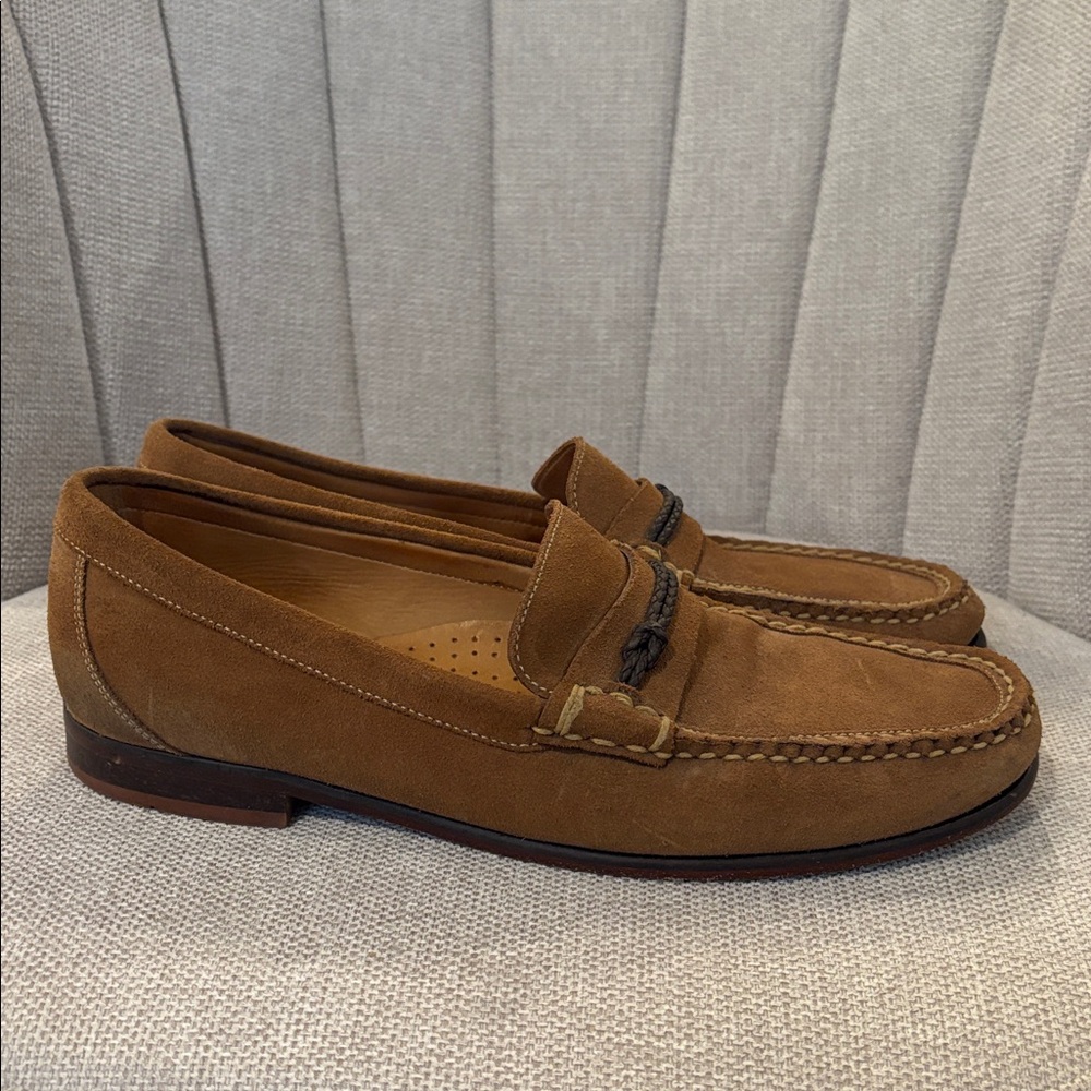 Martin Dingman Tan Leather Mens Luxury 
Loafers with Leather Strap Detailing - Picture 4 of 8